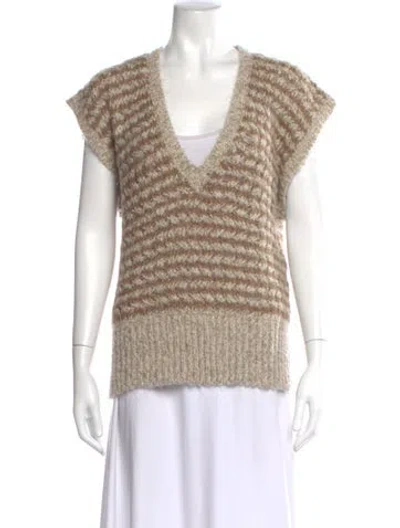Pre-owned Dior Separates Striped Sweater In Brown