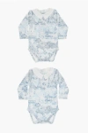 Dior Set Of 2 Long-sleeved Bodysuits With Toile De Jouy Motif