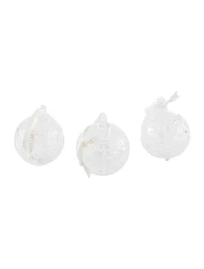 Pre-owned Dior Set Of 3 Holiday Ornaments In Transparent