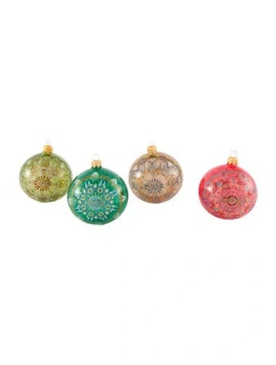 Pre-owned Dior Set Of 4 Luminaire Christmas Ornaments In Green