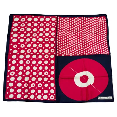 Pre-owned Dior Set Of Four Vintage Christian  Colorful Silk Scarves, France, 1980s In Red