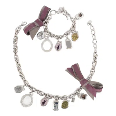 Pre-owned Dior Set Of Necklace And A Bracelet In Silvery Metal In Multi
