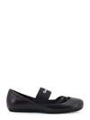 Dior Women Shade Leather Ballerinas With Elastic Bands In Black