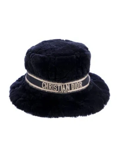 Pre-owned Dior Shearing D Bobby Bucket Hat In Blue