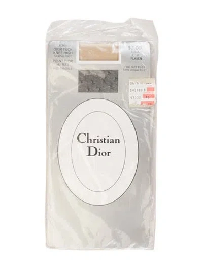 Pre-owned Dior Sheer Knee-high Tights W/tags In Neutral