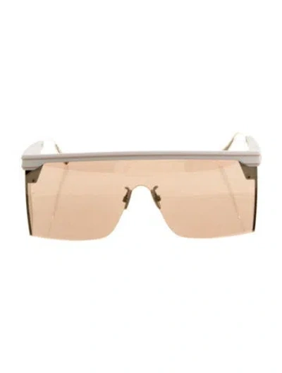 Pre-owned Dior Shield Tinted Sunglasses In White