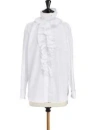 Dior Blouse With Removable Ruffled Collar In Cotton Poplin In White
