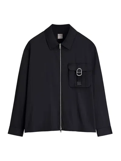 Dior Shirt Jacket With Zip And Cd Buckle In Black