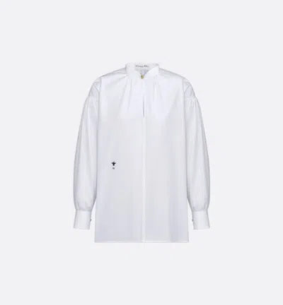Dior Stand-collar Long-sleeved Shirt In White