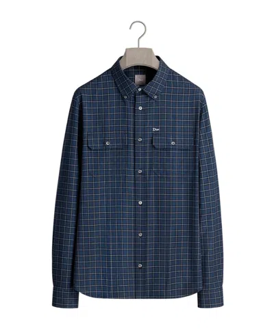 Dior Shirt With Buttoned Collar In Blue