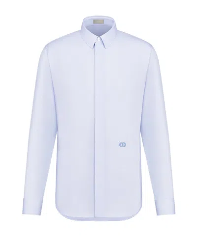 Dior Shirt With Cd Icon Embroidery In Blue