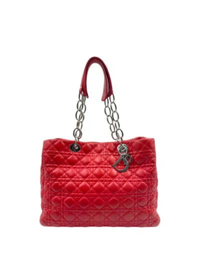 Dior Shopper Soft Cannage Strawberry In Red