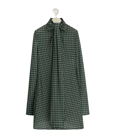 Dior Short Dress With Bow Collar In Green