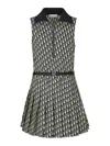 Dior Short Dress With Pleated In Multicolour