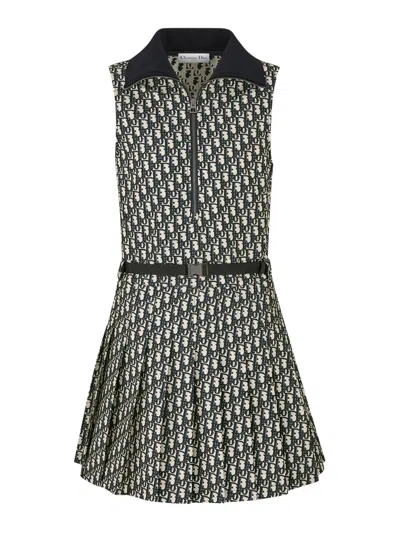 Dior Short Dress With Pleated In Multicolour