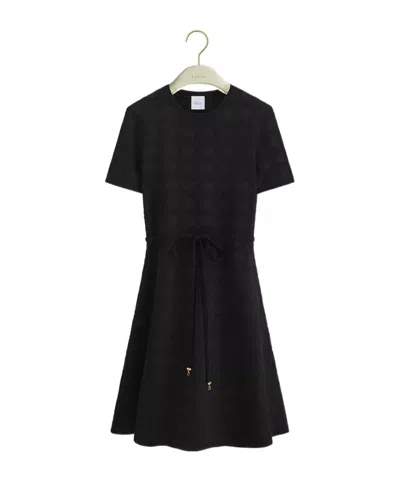 Dior Short Flared Cannage Dress In Black