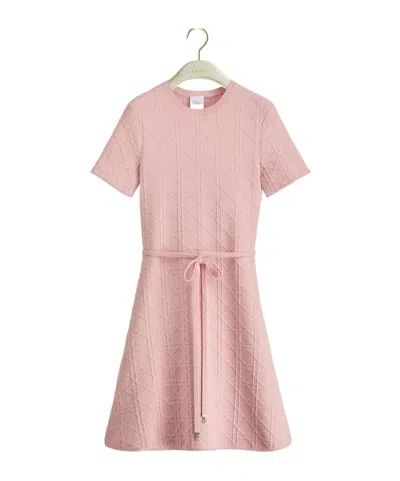 Dior Short Flared Cannage Dress In Pink