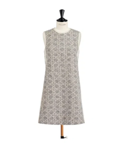 Dior Short Macrocannage Dress In Gray