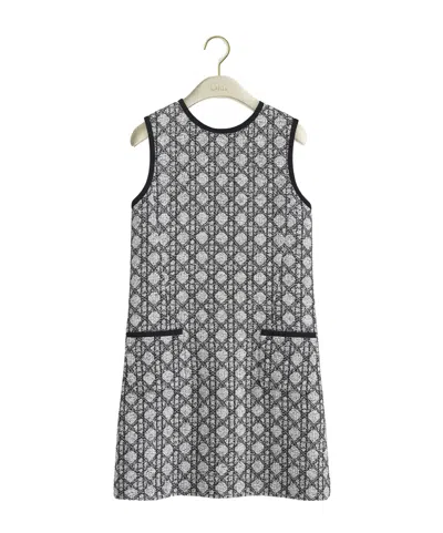 Dior Short Macrocannage Dress In Gray