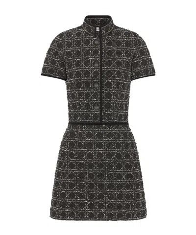 Dior Short Macrocannage Flared Dress In Black