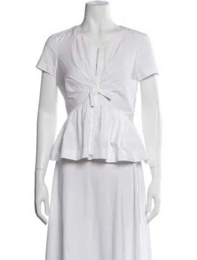 Pre-owned Dior Short Sleeve Blouse In White