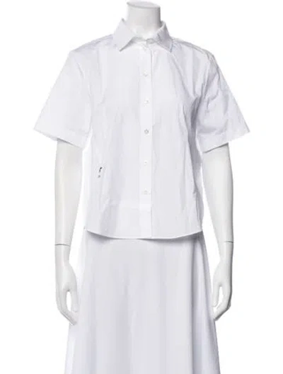 Pre-owned Dior Short Sleeve Button-up Top W/ Tags In White