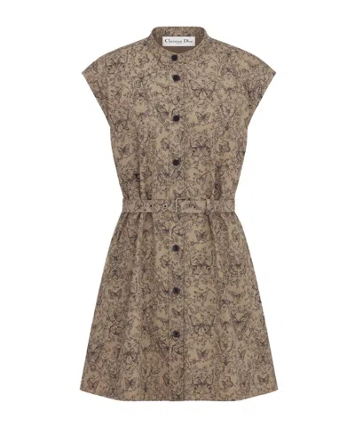 Dior Short Sleeve Dress In Brown