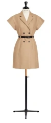 Dior Short Sleeve Dress In Nude