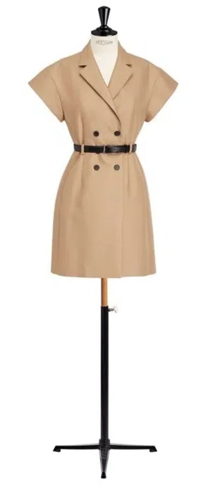 Dior Short Sleeve Dress In Nude