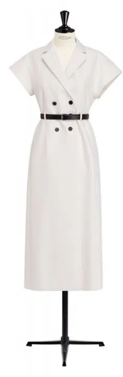 Dior Short Sleeve Dress In White