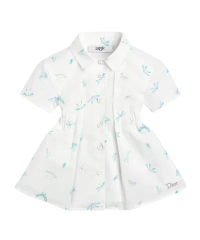 Dior Babies' Short Sleeve Dress In White