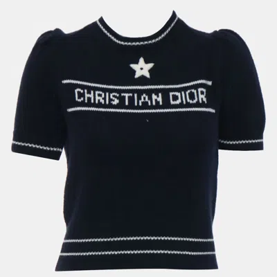 Pre-owned Dior Short Sleeve Knit Sweater In Black