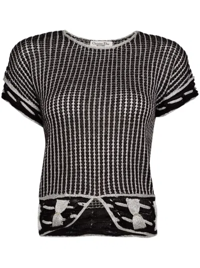 Pre-owned Dior Short Sleeve Knitted Top In Black