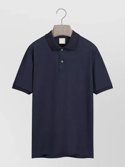 Dior Short Sleeve Polo Collar Cotton Shirt In Blue