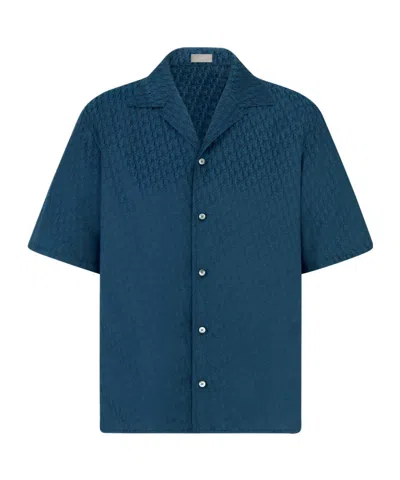 Dior Short Sleeve Shirt In Navy Blue