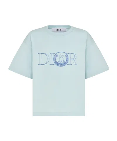 Dior Short Sleeve T-shirt In Light Blue