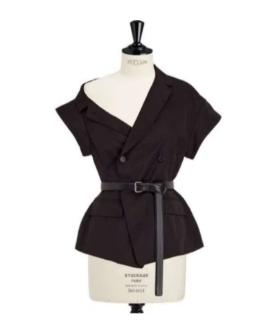 Dior Short-sleeved Coat In Black