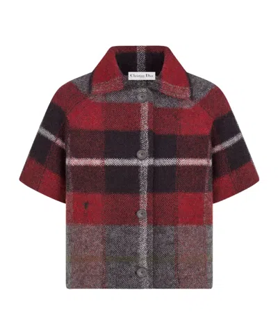 Dior Short-sleeved Coat In Red