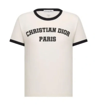 Dior Short-sleeved Round Collar T-shirt In White