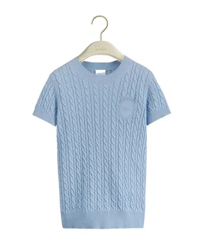 Dior Short-sleeved Sweater In Blue