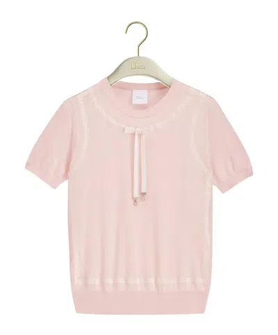 Dior Short-sleeved Sweater In Pink