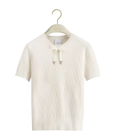 Dior Short-sleeved Sweater In White