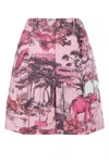 Dior High Waist Tropical Print Shorts In 4859