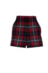 Dior High Waist Plaid Pattern Shorts With Belt Loops And Side Pockets In Multi