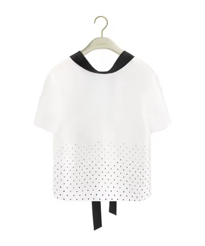 Dior Short-sleeved Blouse With Rear Tie In Multi