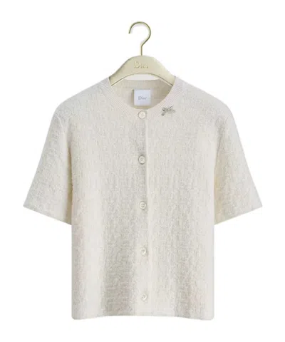 Dior Short-sleeved Cardigan In Yellow