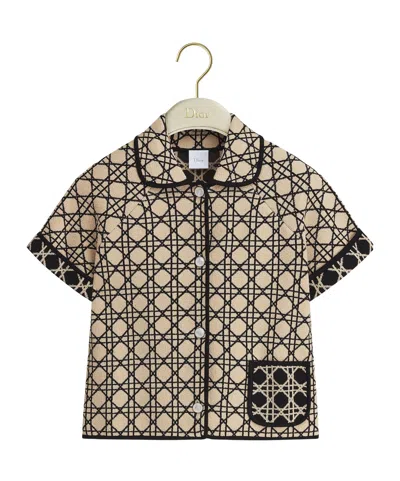 Dior Short-sleeved Jacket In Beige And Black