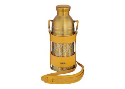 Pre-owned Dior Shoulder Strap Aqua Bottle / Oblique Stainless Stee Shirtl In Gold/tone/ Oblique Stainless S