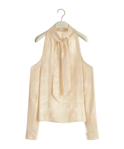 Dior Shoulder-baring Blouse In Yellow
