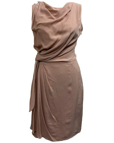 Pre-owned Dior Side Knotted Midi Dress (authentic Pre-loved) In Brown